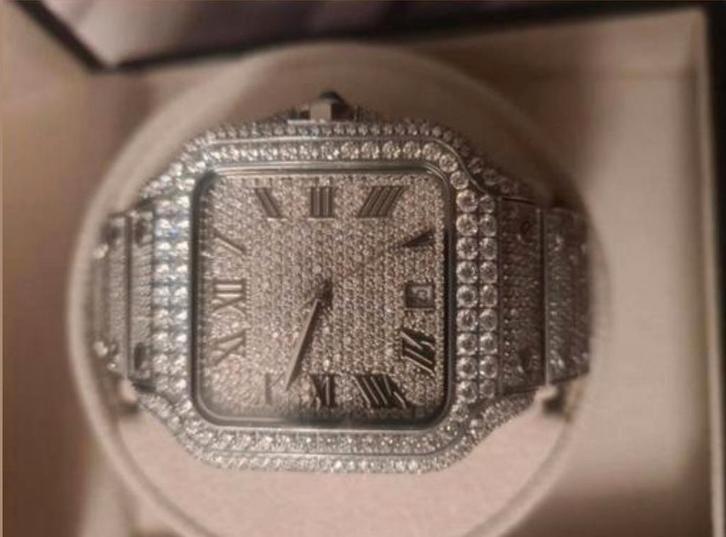 moissanite horloge met 8215 miyota Japans uurwerk, Sieraden, Tassen en Uiterlijk, Horloges | Heren, Zo goed als nieuw, Overige merken