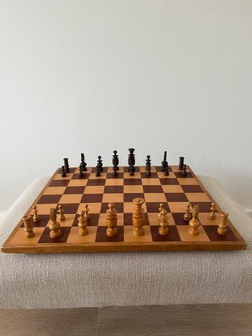 Vintage franse regency schaakset schaakbord + schaakstukken beschikbaar voor biedingen