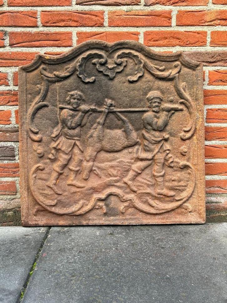 Haardplaat "  De jacht ", Antiek en Kunst, Curiosa en Brocante, Ophalen