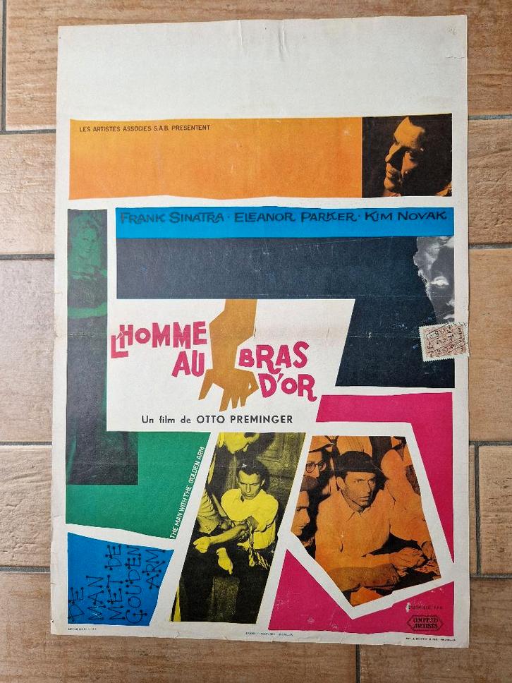 filmaffiche Frank Sinatra Man With The Golden Arm filmposter, Verzamelen, Posters, Gebruikt, Film en Tv, A1 t/m A3, Rechthoekig Staand