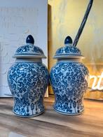 2 chinese dekselvazen delfts blauw kaststel, Antiek en Kunst, Antiek | Vazen, Ophalen