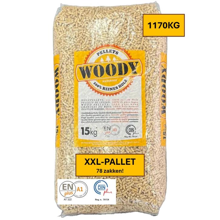 XXL 1170kg Houtpellets, houtkorrels, pellets, pelletkorrels, Tuin en Terras, Haardhout, Blokken, Overige houtsoorten, 6 m³ of meer