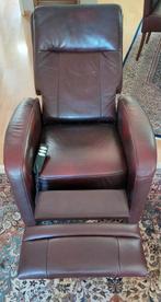 Lederen Relaxfauteuil met Elektrische Bediening, Huis en Inrichting, Fauteuils, Ophalen, Gebruikt, 75 tot 100 cm, Modern