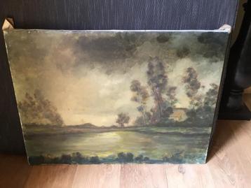 Antiek schilderij. beschikbaar voor biedingen