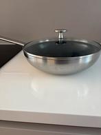Kempen en begeer wokpan, Huis en Inrichting, Keuken | Potten en Pannen, Ophalen of Verzenden, Zo goed als nieuw, Rvs, Wok