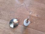 2 Moderne hanglampen met witte kap, Ophalen of Verzenden, Zo goed als nieuw, Glas, Modern