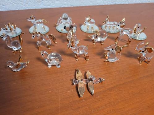kristallen beeldjes goud verguld kristal Swarovski Murano, Verzamelen, Swarovski, Zo goed als nieuw, Figuurtje, Ophalen of Verzenden