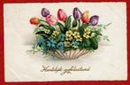 Hartelijk Gefeliciteerd - Bloemenschaal - 1935 (P.st. Beesd), Verzamelen, Ansichtkaarten | Themakaarten, Gelopen, Feest(dag), Ophalen of Verzenden