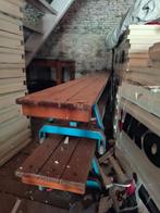 2 Gymbanken - Houten Zitting, IJzer Onderstel, Sport en Fitness, Ophalen, Gebruikt, Krachtstation