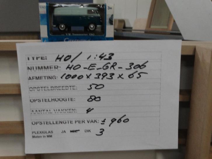 HO: HO-E-GR-306: Wandvitrine, vitrine, 1:87 en 1:43. Nieuw., Hobby en Vrije tijd, Modeltreinen | H0, Nieuw, Locomotief, Gelijkstroom of Wisselstroom