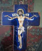 Oude geemailleerde crucifix, Ophalen of Verzenden