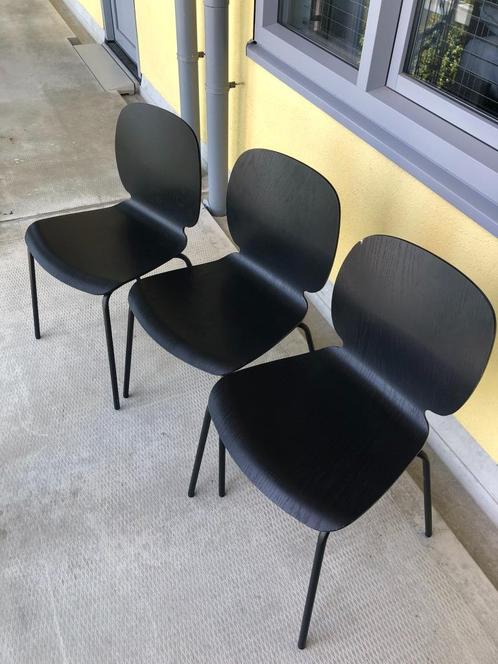 Drie zwarte Ikea stoelen, Huis en Inrichting, Stoelen, Gebruikt, Drie, Zwart, Ophalen
