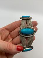 Z100 Prachtige vintage zilveren armband turkoois, Ophalen of Verzenden, Zo goed als nieuw, X, Zilver