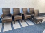 5 Rotan Eetkamerstoelen, Huis en Inrichting, Stoelen, Ophalen, Gebruikt, Bruin