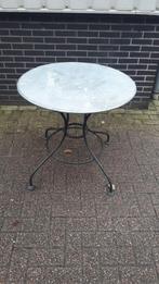 Tuintafel, aluminium roestvrij blad, en stalen buizen poot, Tuin en Terras, Ophalen, Zo goed als nieuw, Rond, Aluminium