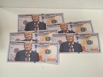 5 dollar biljetten Donald Trump samen  beschikbaar voor biedingen