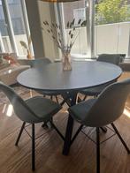 IKEA ronde eettafel zwart mariedamm 105 met 4 stoelen, Huis en Inrichting, Tafels | Eettafels, 100 tot 150 cm, Rond, Ophalen of Verzenden