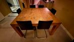 Massief teakhouten tafel 140X140, Ophalen, Gebruikt, 4 tot 6 stoelen