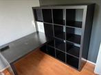 Ikea KALLAX kast inclusief bureau zwart, Huis en Inrichting, Kasten | Boekenkasten, 25 tot 50 cm, Industrieel, 100 tot 150 cm