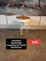 Nieuw industrieel bijzettafeltje mango wit metaal €45, Ophalen, ., Nieuw, .