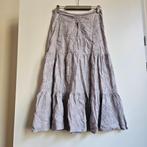ZGAN DIY lange strokenrok (geborduurd lichtgrijs) maat 38, Kleding | Dames, Maat 38/40 (M), Ophalen of Verzenden, Grijs, Onder de knie
