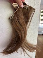 Clip in extensions bruin echt haar, Sieraden, Tassen en Uiterlijk, Uiterlijk | Haarverzorging, Ophalen of Verzenden, Zo goed als nieuw