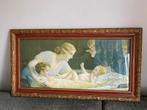 Vintage Lijst Afbeelding Moeder kind oude brocante lijst, Ophalen, Gebruikt, Hout, Minder dan 50 cm