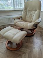 Stressless Ekornes Relaxfauteuil met bankje, Ophalen, Zo goed als nieuw, 75 tot 100 cm, Hout