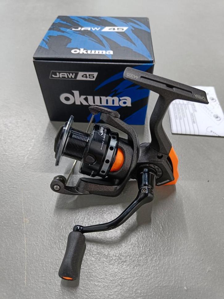 NIEUWE Okuma JAW 45 spinmolen 4bb , zie beschrijving, Watersport en Boten, Hengelsport | Roofvissen, Nieuw, Molen, Ophalen of Verzenden
