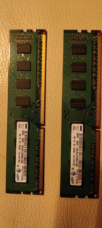 2x 2GB DDR3 RAM Geheugen Samsung beschikbaar voor biedingen