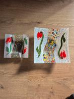 Te koop leuk glazen schaaltje met bijhorende asbak., Ophalen of Verzenden, Gebruikt