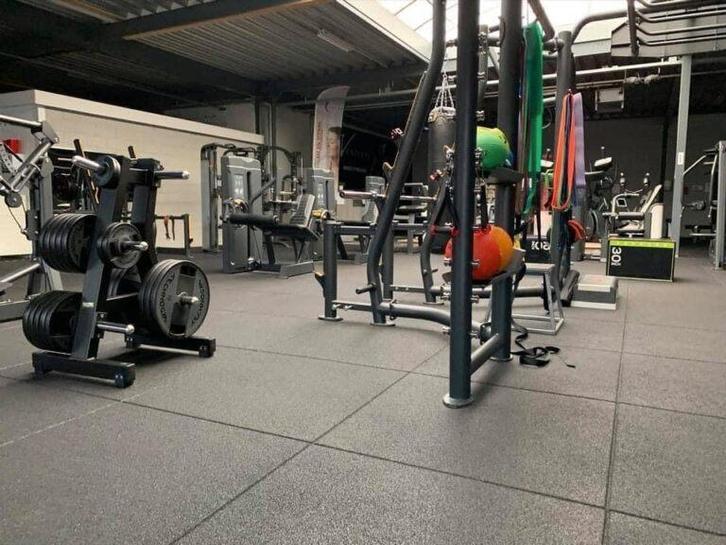 76m2 FIT PRO rubber sportvloer matten 100x100x2 cm zwart, Sport en Fitness, Fitnessmaterialen, Nieuw, Fitnessmat, Armen, Benen