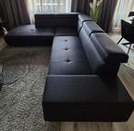 Zwarte hoekbank te koop. Bieden mag., Huis en Inrichting, Ophalen, Vierpersoons of meer