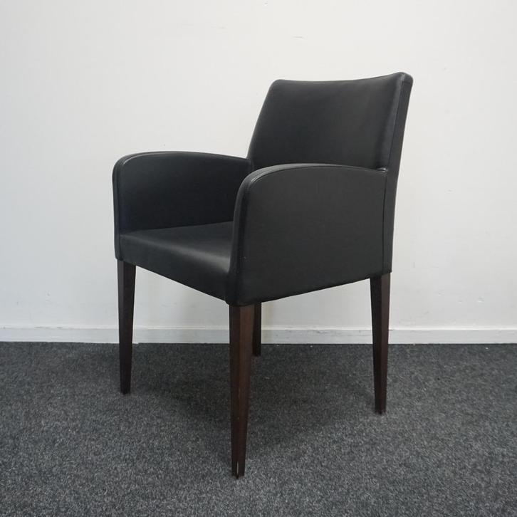 Poltrona Frau Liz Design Stoelen | Donkerbruin Leer, Huis en Inrichting, Stoelen, Gebruikt, Vijf, Zes of meer stoelen, Hout, Leer