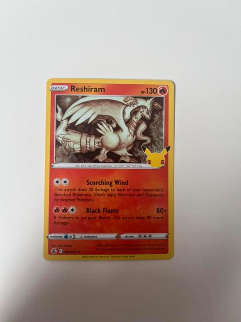 Pokemon Reshiram holo, Hobby en Vrije tijd, Verzamelkaartspellen | Pokémon, Zo goed als nieuw, Losse kaart, Ophalen of Verzenden
