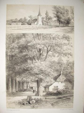 09/ Neerbosch de kerk Hulsen Boerderij Foto Litho 1887 beschikbaar voor biedingen