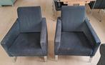 Twee stoelen met zwarte rib stof., Huis en Inrichting, Stoelen, Ophalen of Verzenden, Gebruikt