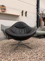 Nieuw Label Vandenberg Hidde Soft Fauteuil Zwart leer Gin, Huis en Inrichting, Fauteuils, Nieuw, Label van den Berg, 50 tot 75 cm