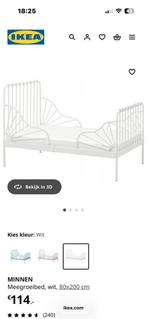 IKEA Minnen Meegroeibed - Wit, Huis en Inrichting, Eenpersoons, Wit, Ophalen of Verzenden, 80 cm