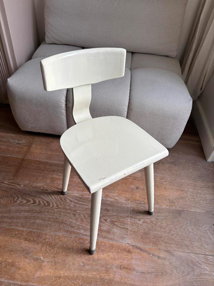 Vintage Houten Stoel, Huis en Inrichting, Stoelen, Gebruikt, Eén, Hout, Wit, Ophalen
