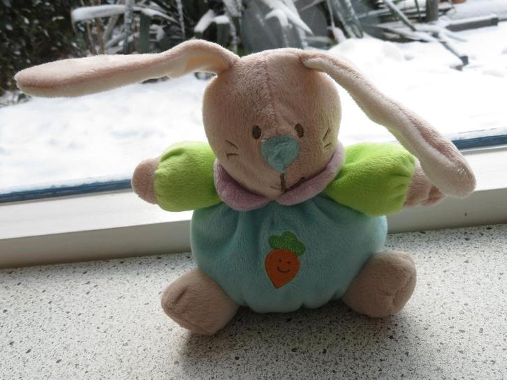 Konijn merk Eddy Toys met knisperfolie in oren blauw lijf, Kinderen en Baby's, Speelgoed | Knuffels en Pluche, Zo goed als nieuw