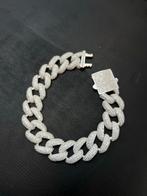 925 Zilveren Iced Cubaanse Armband, Nieuw, Ophalen of Verzenden, Goud, Goud