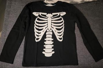 Nieuw Halloween skelet shirt maat 122-128  beschikbaar voor biedingen