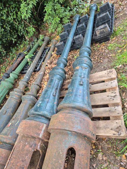 6 x gietijzer lantaarnpaal de Nood zeldzaam + 4x COGASpaal, Tuin en Terras, Buitenverlichting, Gebruikt, Staande lamp, IJzer, 50 tot 250 watt