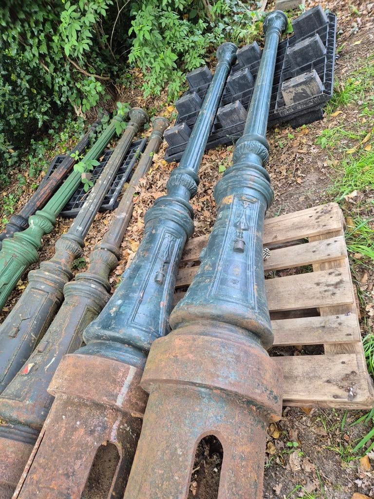 6 x gietijzer lantaarnpaal de Nood zeldzaam + 4x COGASpaal, Tuin en Terras, Buitenverlichting, Gebruikt, Staande lamp, IJzer, 50 tot 250 watt