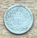 10 cent 1911 Wilhelmina, Ophalen, Zilver, 10 cent, Koningin Wilhelmina