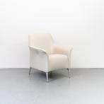 2x Leolux Mayuro Fauteuil Wit Leer - Chroom, Niet ingevuld, Minder dan 75 cm, Niet ingevuld, Ophalen of Verzenden