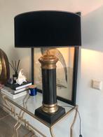 Grote lamp inc chocolade bruine fluweel / velvet kap, Huis en Inrichting, Lampen | Tafellampen, Ophalen of Verzenden
