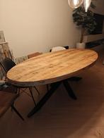 Ovale Mango Houten Eettafel, Huis en Inrichting, Tafels | Eettafels, Ophalen, Gebruikt, 100 tot 150 cm, 200 cm of meer
