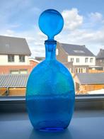 Grote Vintage Blauwe Fles Genie Bottle Empoli Italy, Ophalen of Verzenden